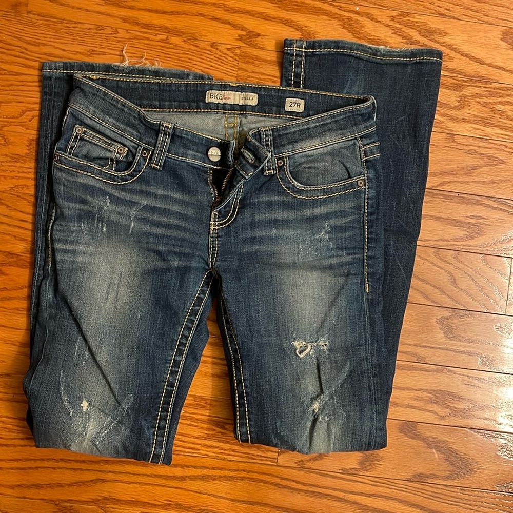 Distressed Bke jeans!